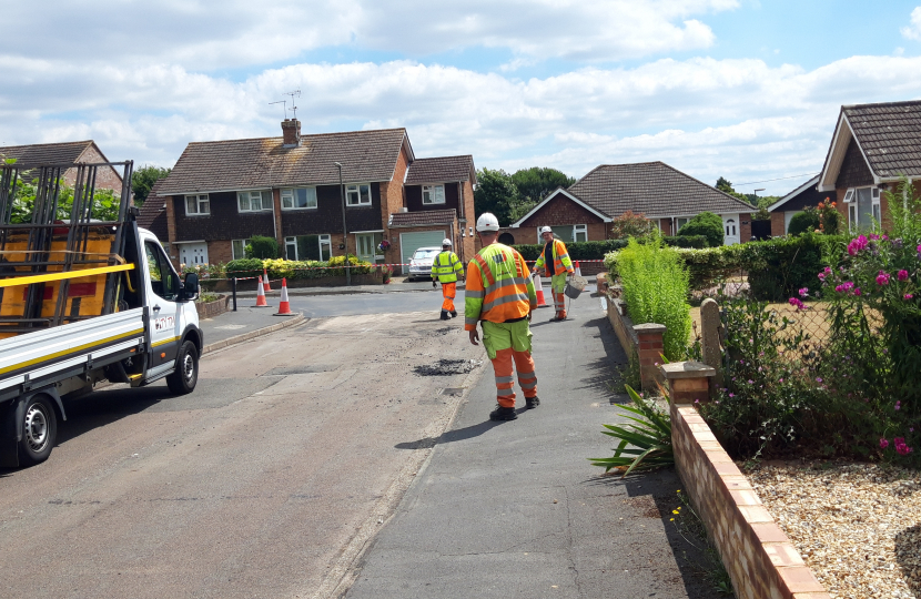 Road repairs in West End