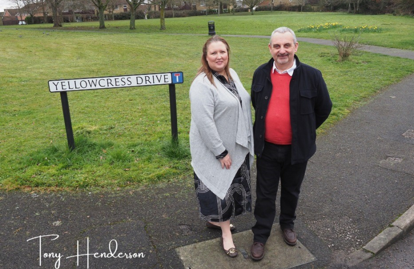 Pictured, Cllr Rebecca Jennings-Evans with Cllr Tony Henderson