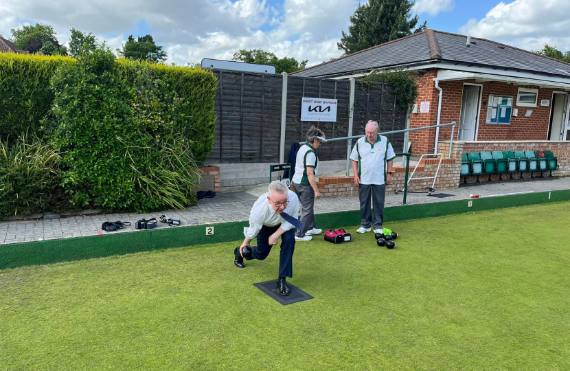 Pictured, Michael at West End Bowls Club