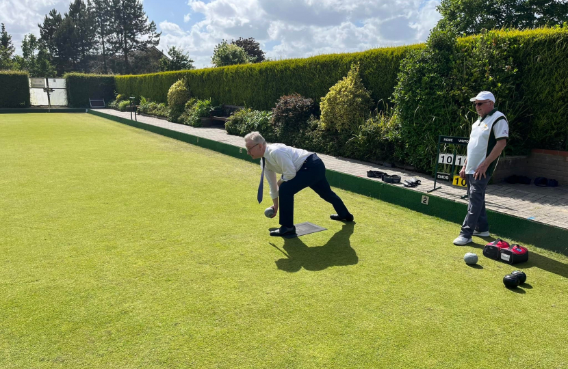 Pictured, Michael at West End Bowls Club