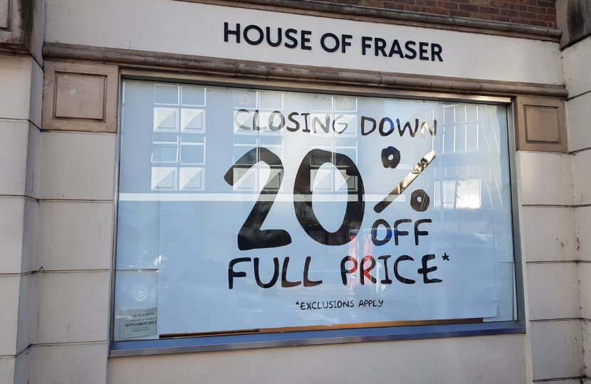 A blow to Guildford town centre House of Fraser set to close