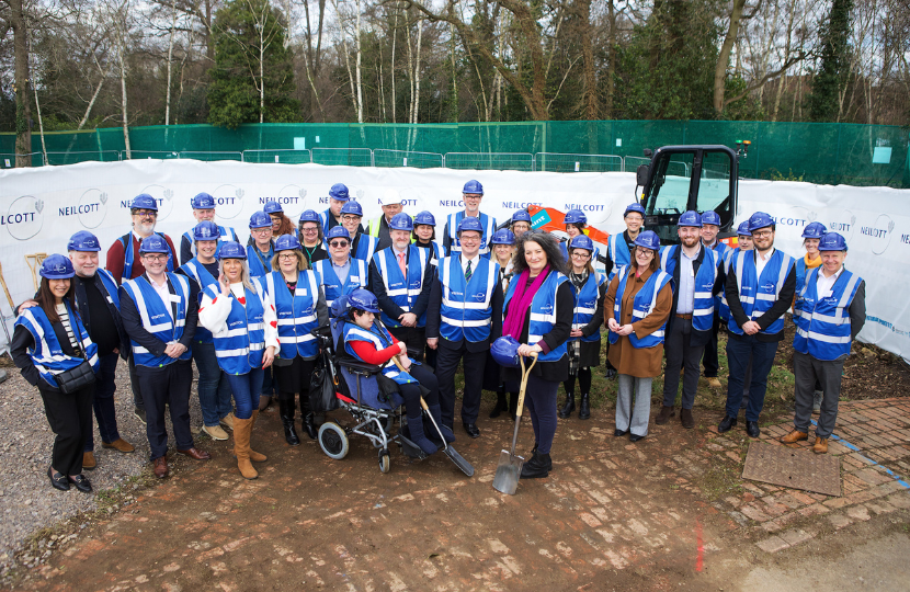 Pictured, the groundbreaking ceremony for the new short breaks accommodation at Goldsworth Park