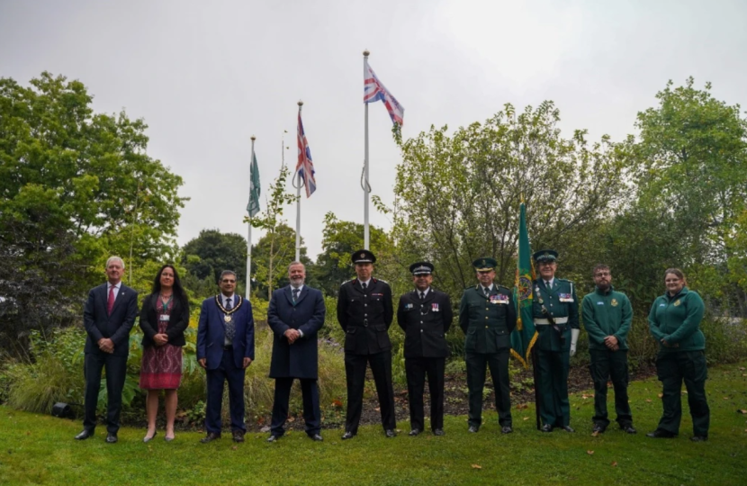 Pictured, the flag raising ceremony at Surrey County Council Headquarters