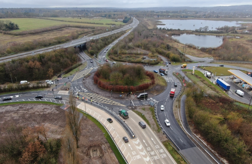 Pictured, the A331/A31 Runfold roundabout