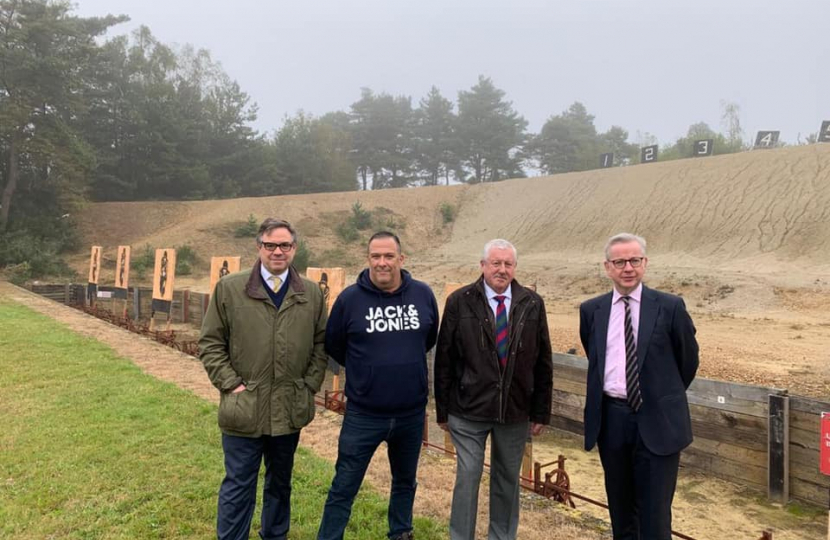 Pictured, Jeremy Quin MP, Cllrs Paul Deach and Nigel Manning, and Michael Gove MP