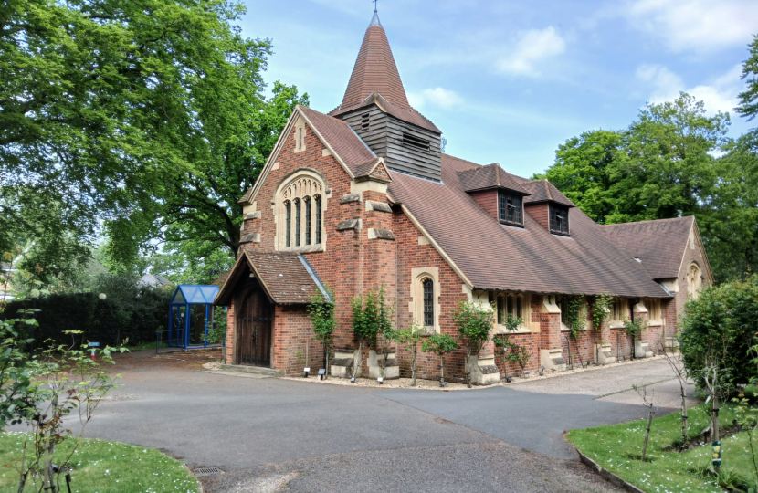 Pictured, St. Andrew's Church in Frimley Green