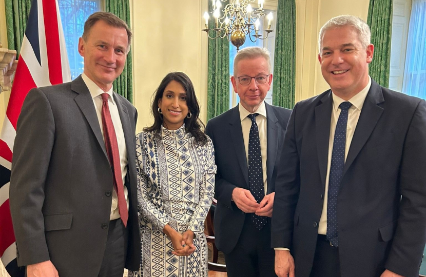 Michael Gove MP with Jeremy Hunt MP, Claire Coutinho MP, and Steve Barclay