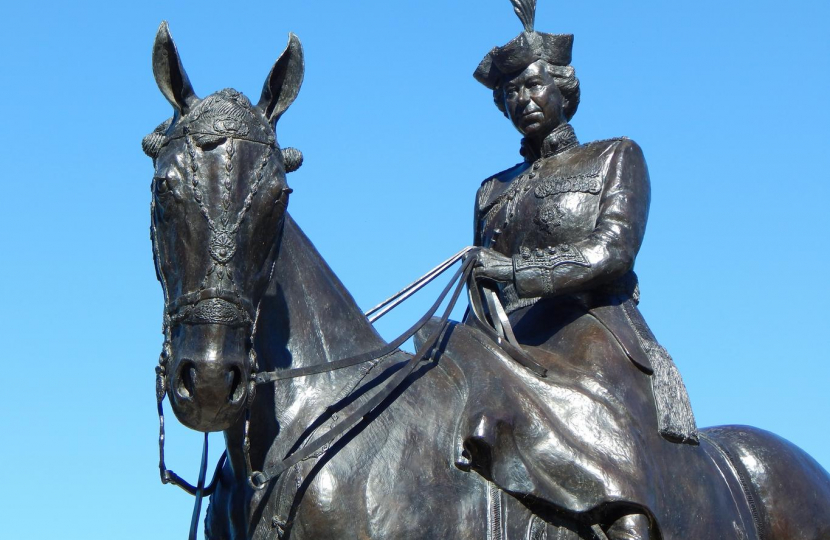 Queen Elizabeth II statue at RMAS