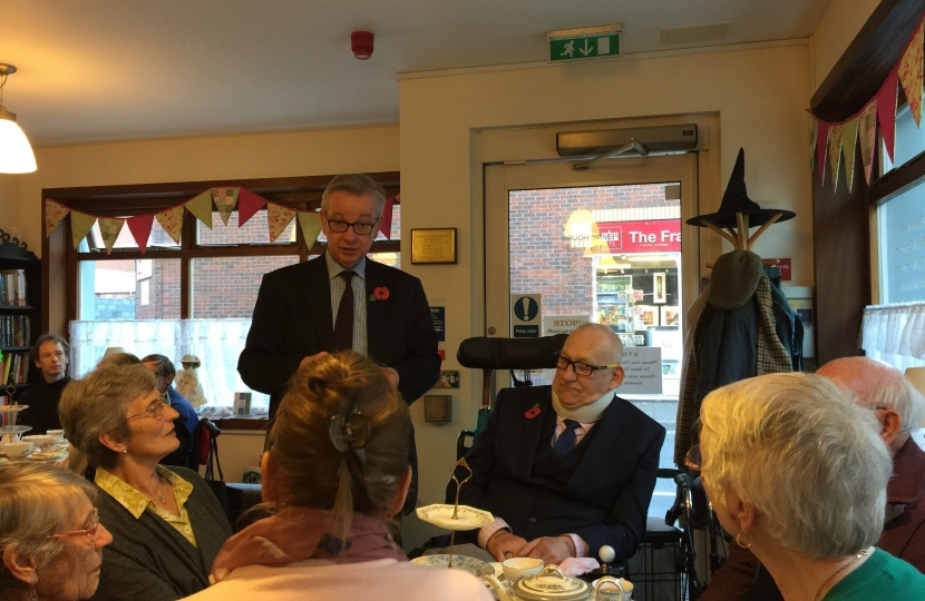 Pictured, Michael at the Rainbow Café in Camberley