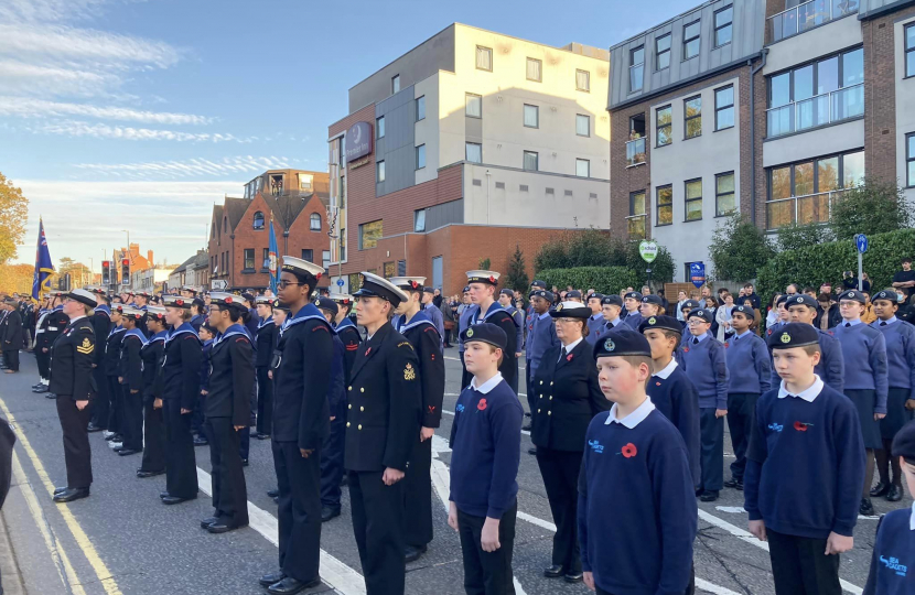 Pictured, the Remembrance Sunday parade in Camberley