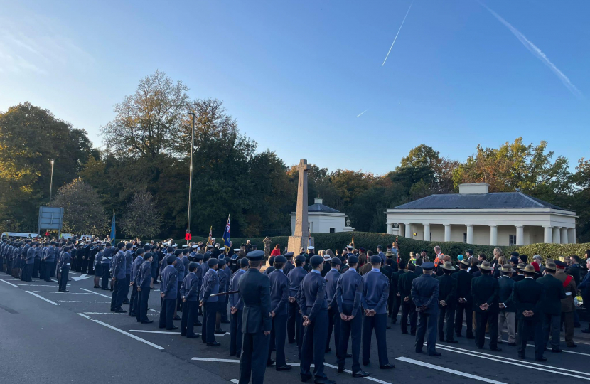 Pictured, the Remembrance Sunday parade in Camberley