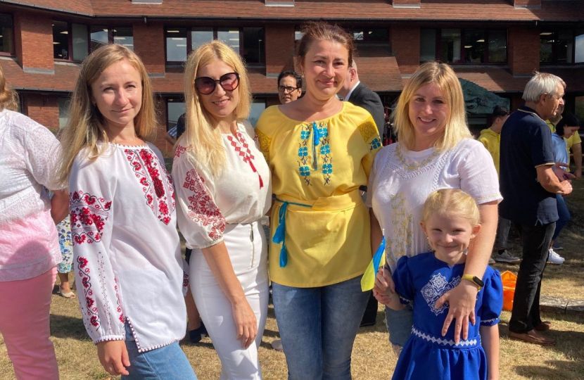 Pictured, the flag raising ceremony at Surrey Heath House to mark Ukrainian Independence Day