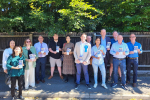 Pictured, Ed McGuinness and Claire Coutinho with Surrey Heath Conservative members in Frimley