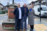 Pictured, Mark, Frank and Valerie in Bagshot High Street