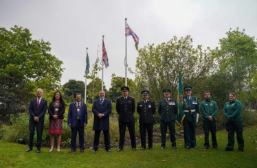 Pictured, the flag raising ceremony at Surrey County Council Headquarters