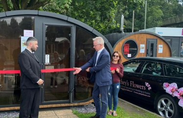 Pictured, Michael Gove MP with Cupella UK at Longacres Garden Centre, Bagshot