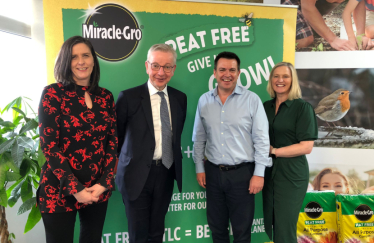 Pictured, Michael Gove MP with members of the Evergreen Garden Care team