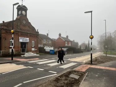 Pictured, the new zebra crossing at Ash Hill Road crossing at Victoria Hall