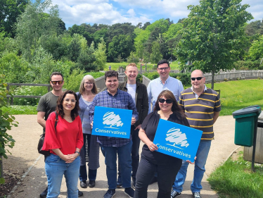 Pictured, Surrey Heath Conservative Association campaigning in Deepcut