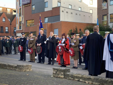 Pictured, the Remembrance Sunday parade in Camberley